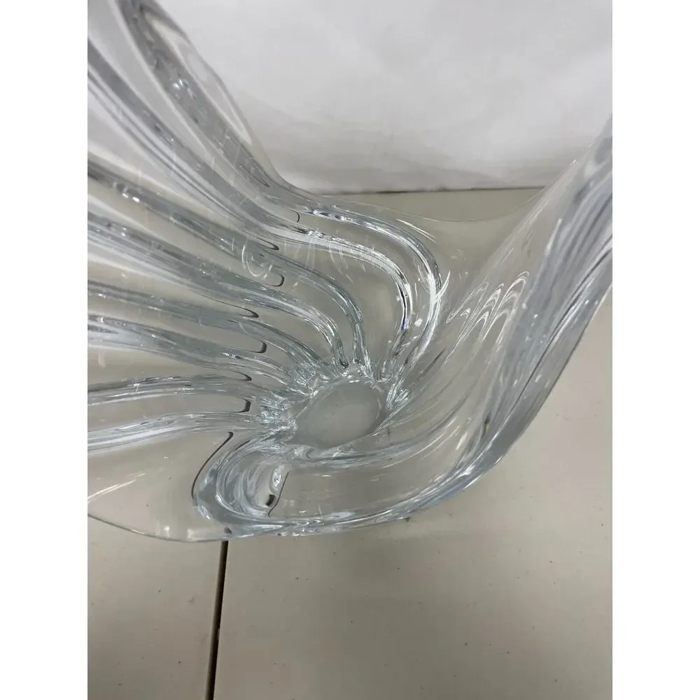 Vannes Crystal France Art Wings Centerpiece & Double Candlestick Holder Set of 3